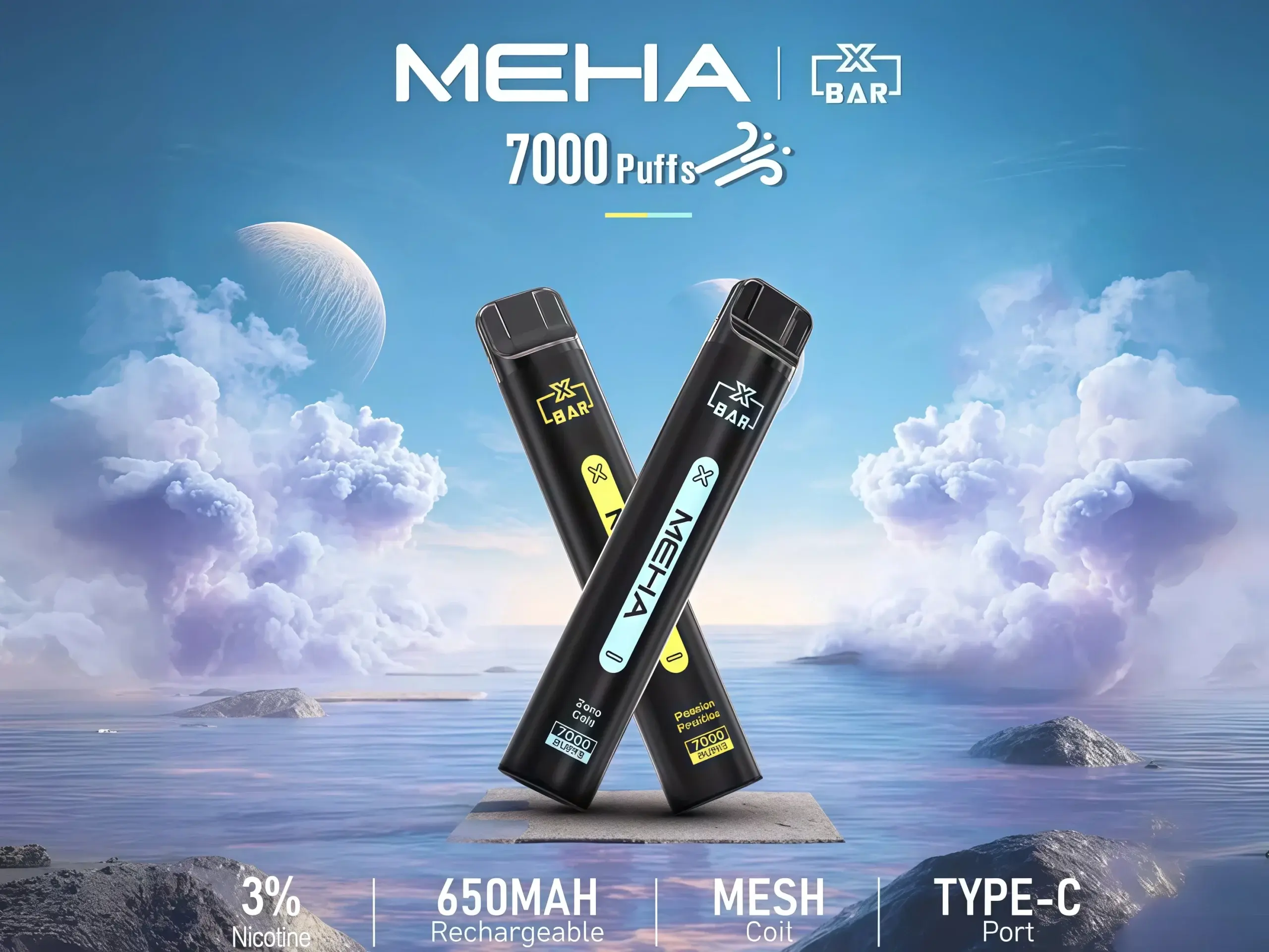 MEHA-XBAR小黑條7000口拋棄式電子煙16種口味魅嗨一次性電子菸650mAh可充電-MESH霧化芯-台灣現貨_副本-scaled - BA-SMOKE 台灣電子煙旗艦店 | 主機、煙彈、一次性電子霧化器